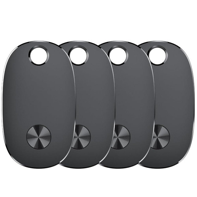 Tracker Tags-4 Pack, Bluetooth Tracker Works with Apple Find My APP (iOS Only), Keys Finder and Item Locator for Luggage, Backpack, Suitcases, Replaceable Battery, IP67 Waterproof weTag pro