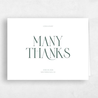 Forest, Green Wedding Thank You - Amberley Landscape Letterpress