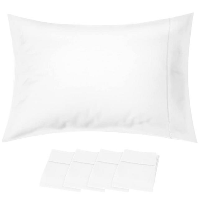 Beckham Hotel Collection Soft Brushed Microfiber Wrinkle Resistant Luxury Queen Pillow Case 4 Pack White
