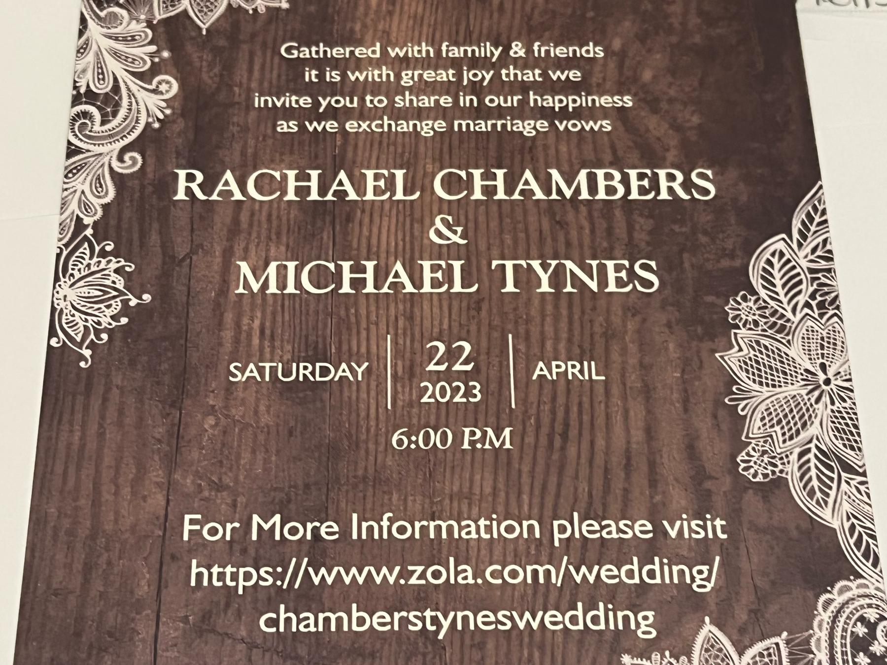 The Wedding Website of Rachael Chambers and Michael Tynes