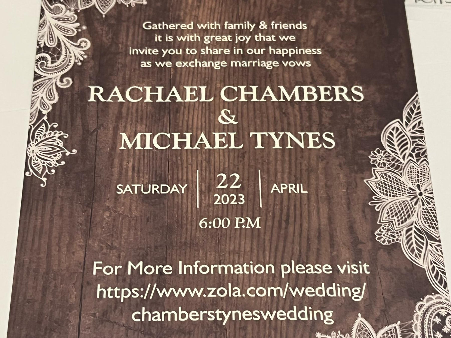The Wedding Website of Rachael Chambers and Michael Tynes