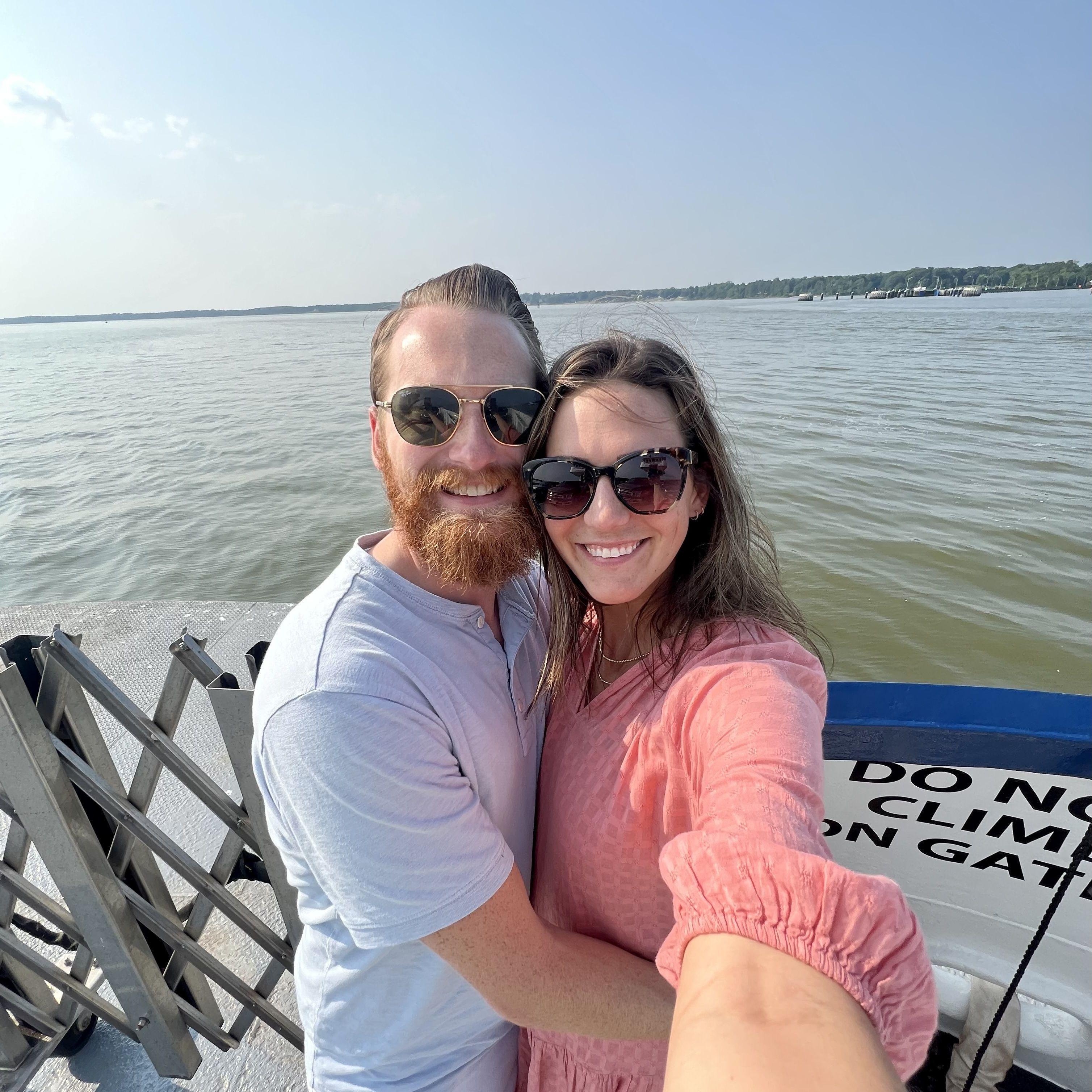 Ferry ride to blueberry picking. Perfect Virginia summer day.