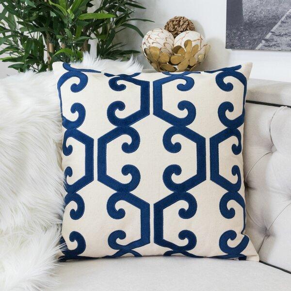Fremantle Applique Cotton Geometric Throw Pillow