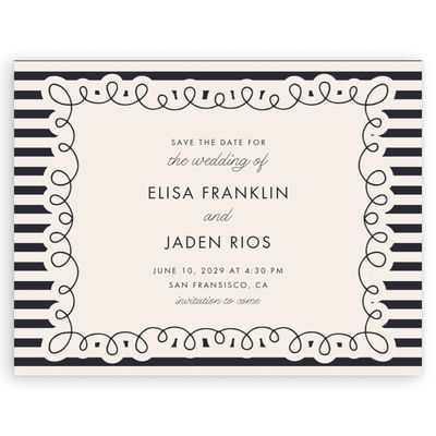 Ebony, Beige Wedding Digital Save the Date - Imogen Landscape