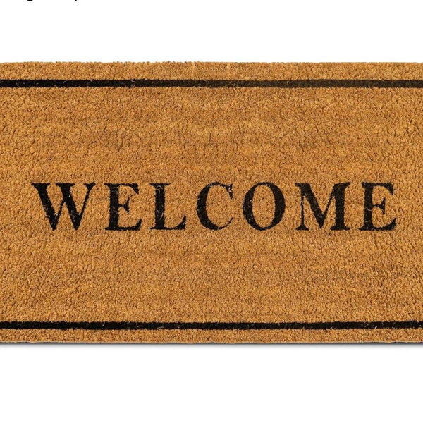 PLUS Haven Coco Coir Door Mat with Heavy Duty Backing, Welcome Doormat, 17.5”x30” Size, Easy to Clean Entry Mat, Beautiful Color and Sizing for Outdoor and Indoor uses, Home Décor