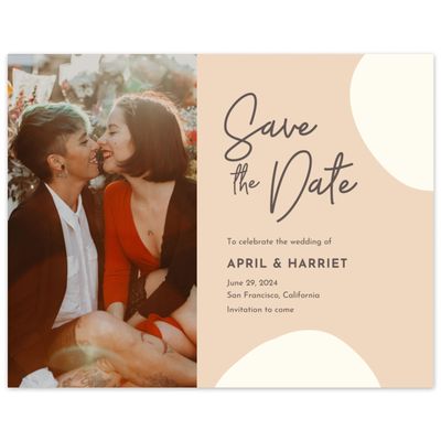 Beige Wedding Digital Save the Date - Bahia Photo