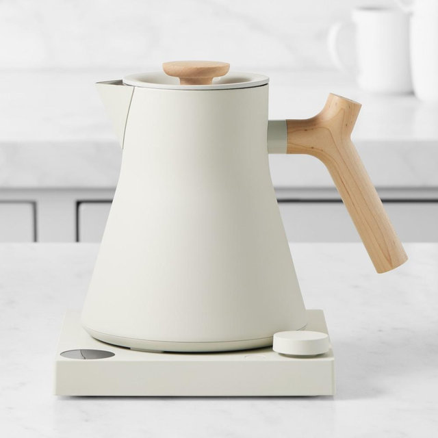 Fellow Corvo EKG Pro Electric Kettle, Sesame with Maple Wood Handle