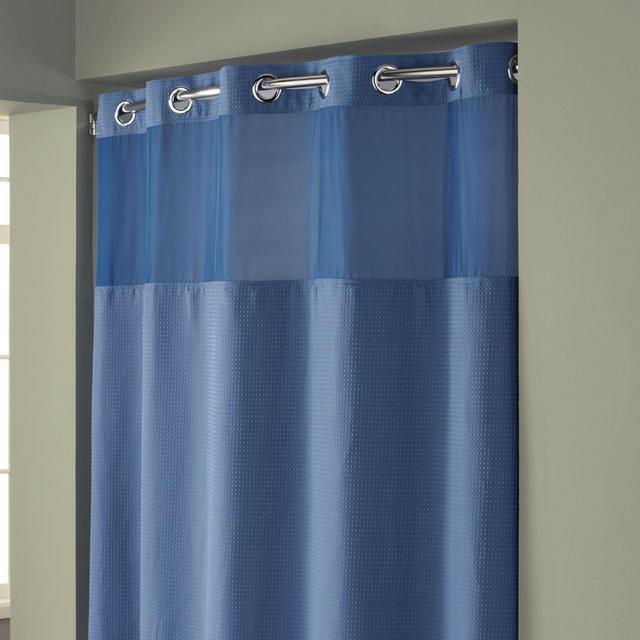 Hookless® Waffle 71-Inch x 74-Inch Fabric Shower Curtain in Moonlight Blue