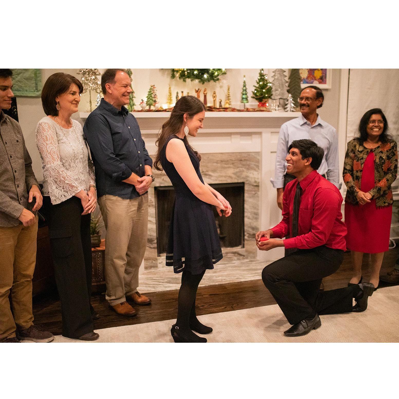 Instead of a typical proposal, we had a wonderful engagement ceremony with our families and close friends. We're so grateful we could share this special moment with people we love!