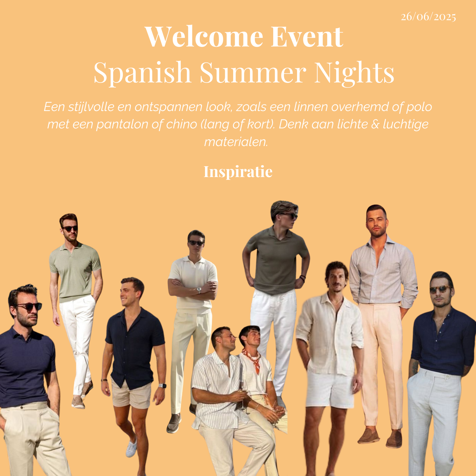 Dresscode mannen welcome event (NL)
