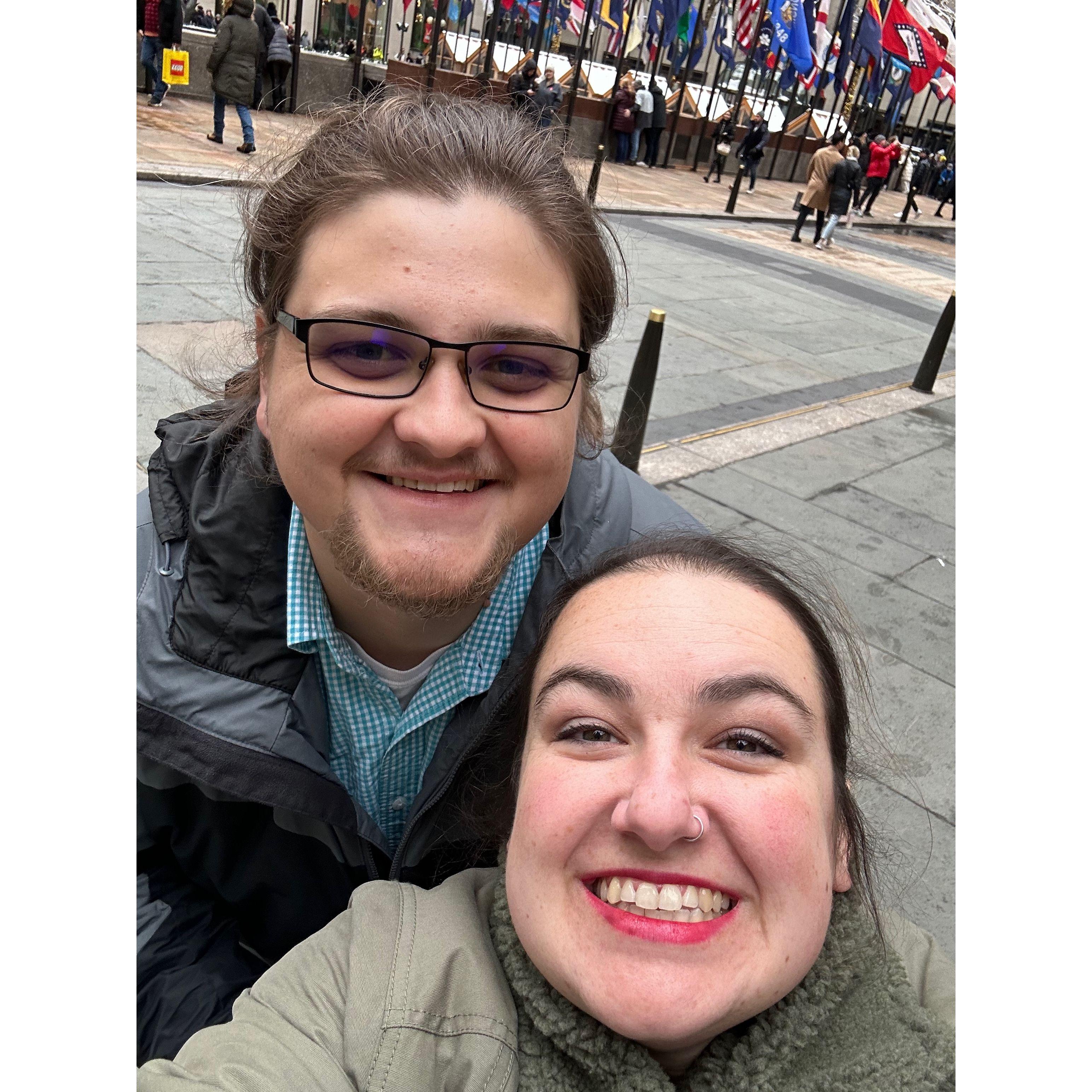 Outside of Rockefeller Plaza