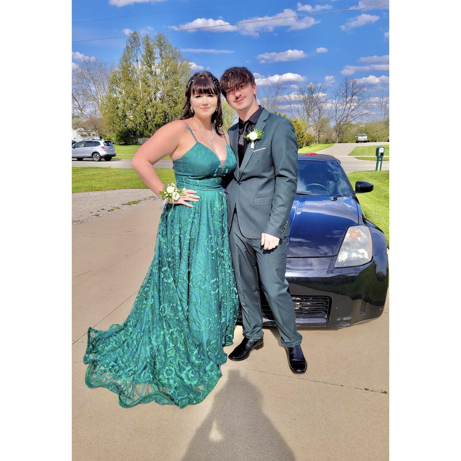 senior prom with his two loves