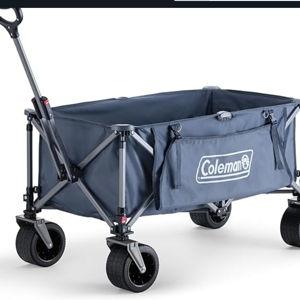 Coleman XL Collapsible Wagon, Heavy‑Duty 400 lb Capacity, Large 50+ Gallon Utility Cart with All‑Terrain Wide‑Base Wheels, One‑Pull Folding Design, Removable Wheels & Ergonomic Handle – Blue