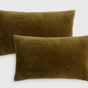 Classic Cotton Velvet Pillow Cover (Set of 2) - Olive