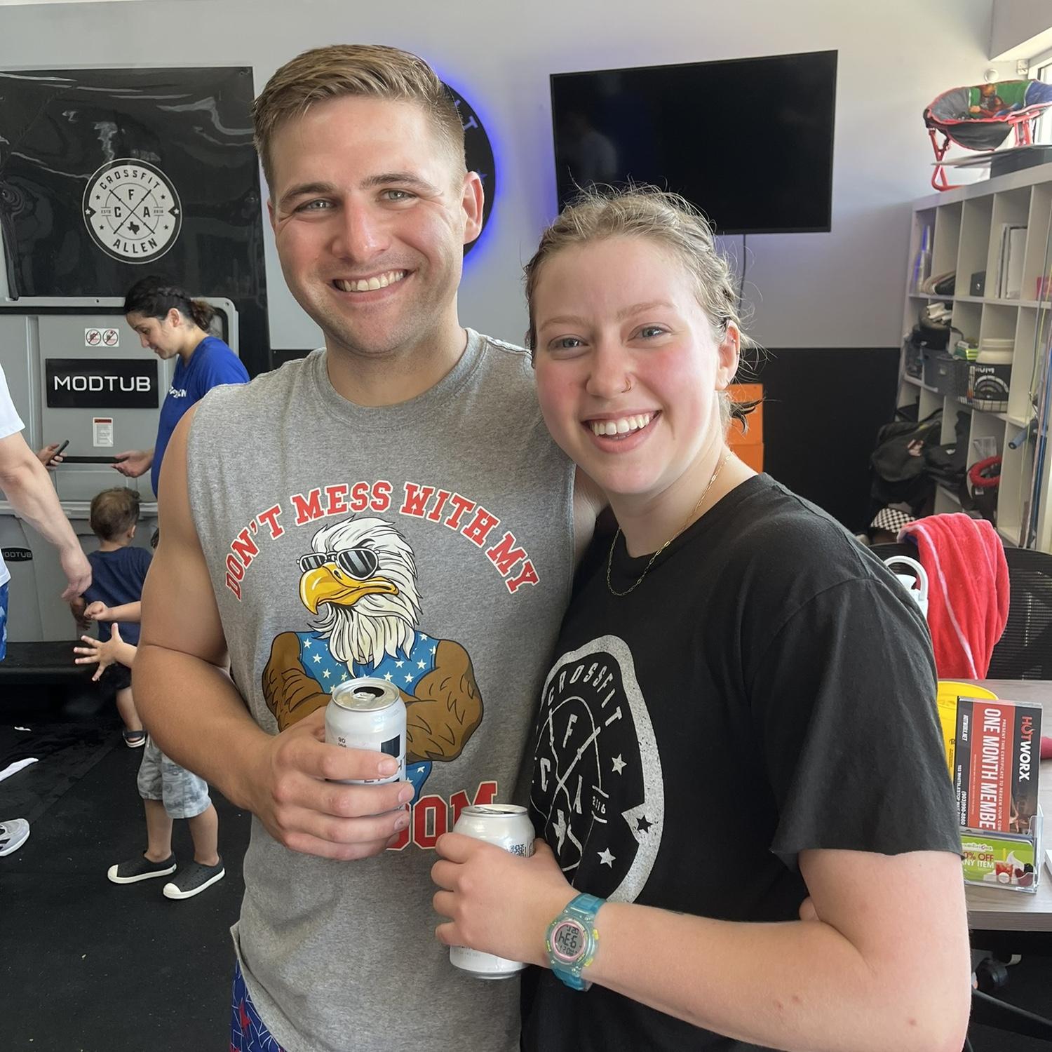 Justin's first Murph and a beer at 10 am ;)