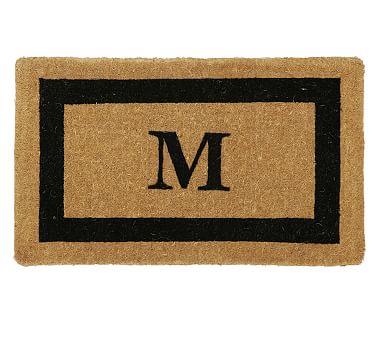 Monogrammed Doormat, 22 x 36",Black