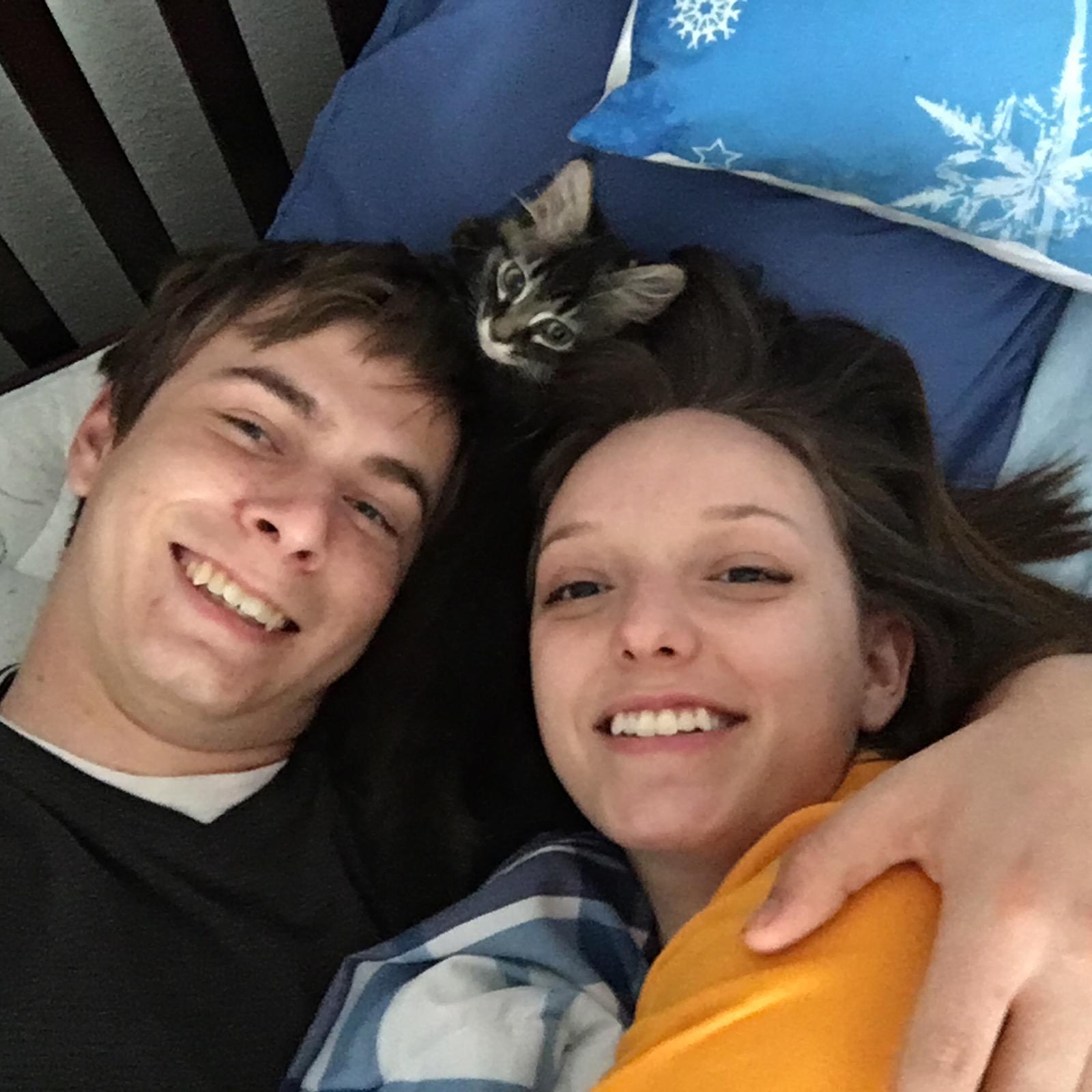 First day bringing Peanut home in Baton Rouge. Forced cuddles with that little fluff!