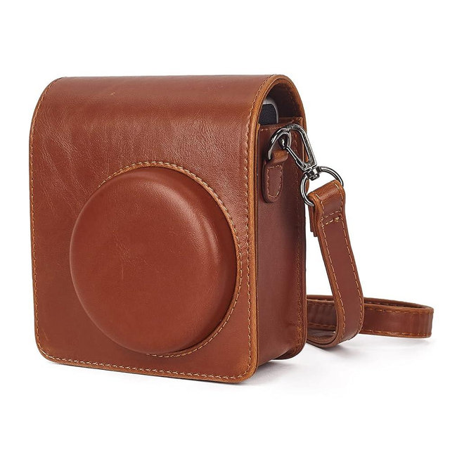 Phetium Instant Camera Case Compatible with Instax Mini 40,PU Leather Bag with Pocket and Adjustable Shoulder Strap (Brown)