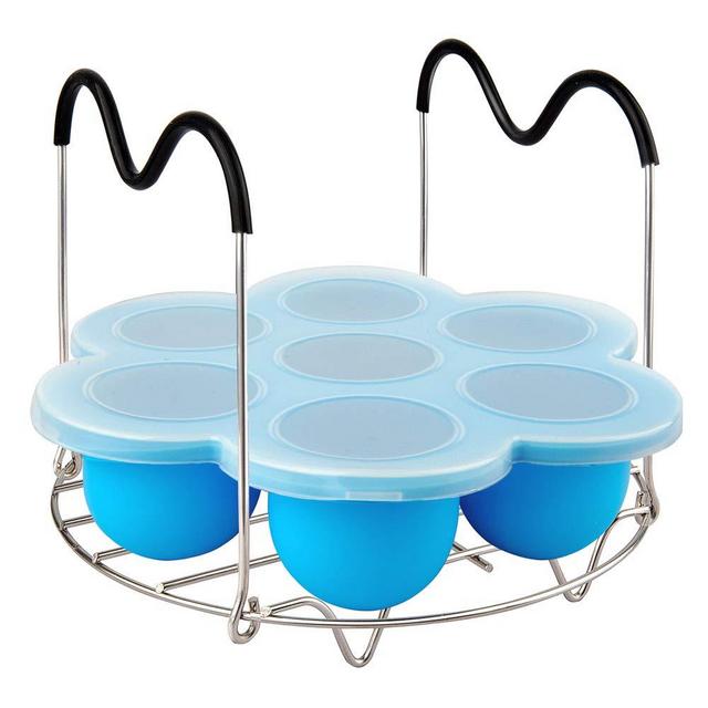 Instant Pot Accessories, PRAMOO Silicone Egg Bites Molds and Steamer Rack with Handles, 2 pcs/set for 6qt & 8qt Pressure Cooker