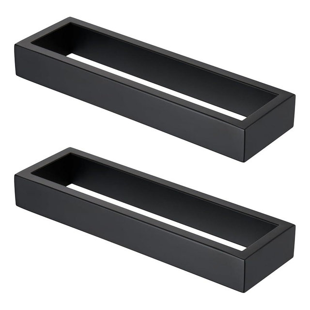 KOKOSIRI Towel Rings Matte Black Hand Towel Bar Holder 9-Inch Kitchen Rack Stainless Steel for Bathroom Hardware Wall Mounted, 2 Pack B4008BK-L9-P2