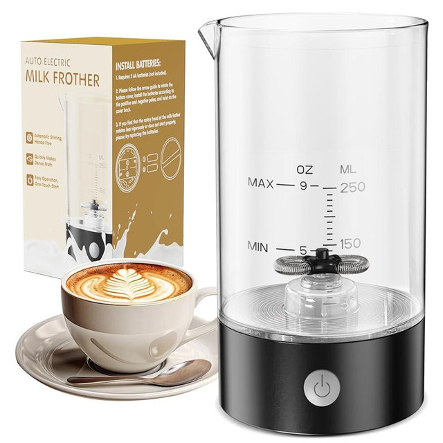 IDOSF Cold Foam Maker Frother Blender for Coffee - Handheld-Free - One-Button Battery Powered - Frother for Cold Foam - Ideal Gift (Coal Black)