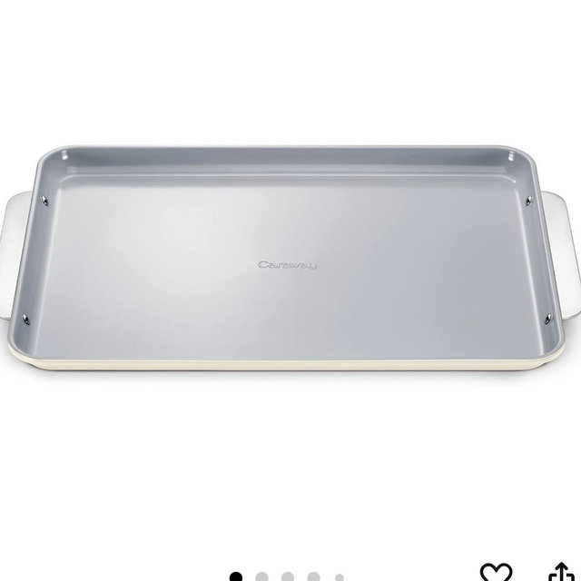 Caraway Non-Stick Ceramic Baking Sheet - Naturally Slick Ceramic Coating - Non-Toxic, PTFE & PFOA Free - Perfect for Baking, Roasting, and More - Large (18" x 13") - Cream