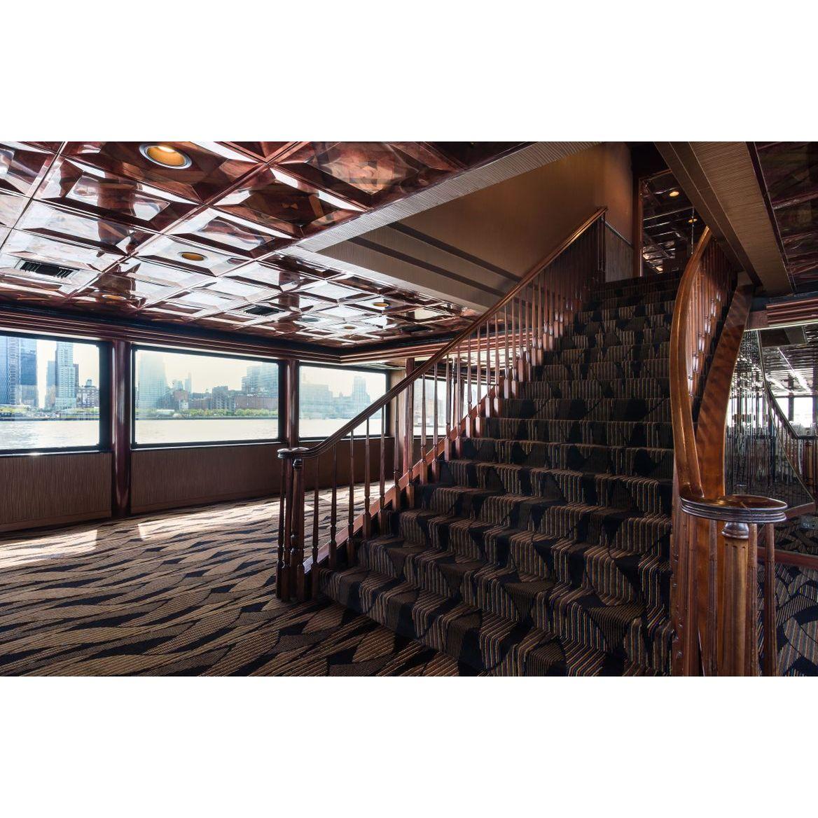The staircase leading to the upper deck