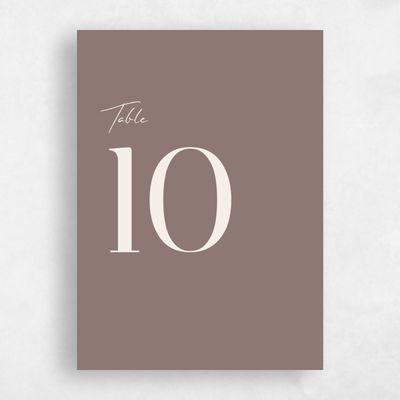 Brown Wedding Table Number - Latona