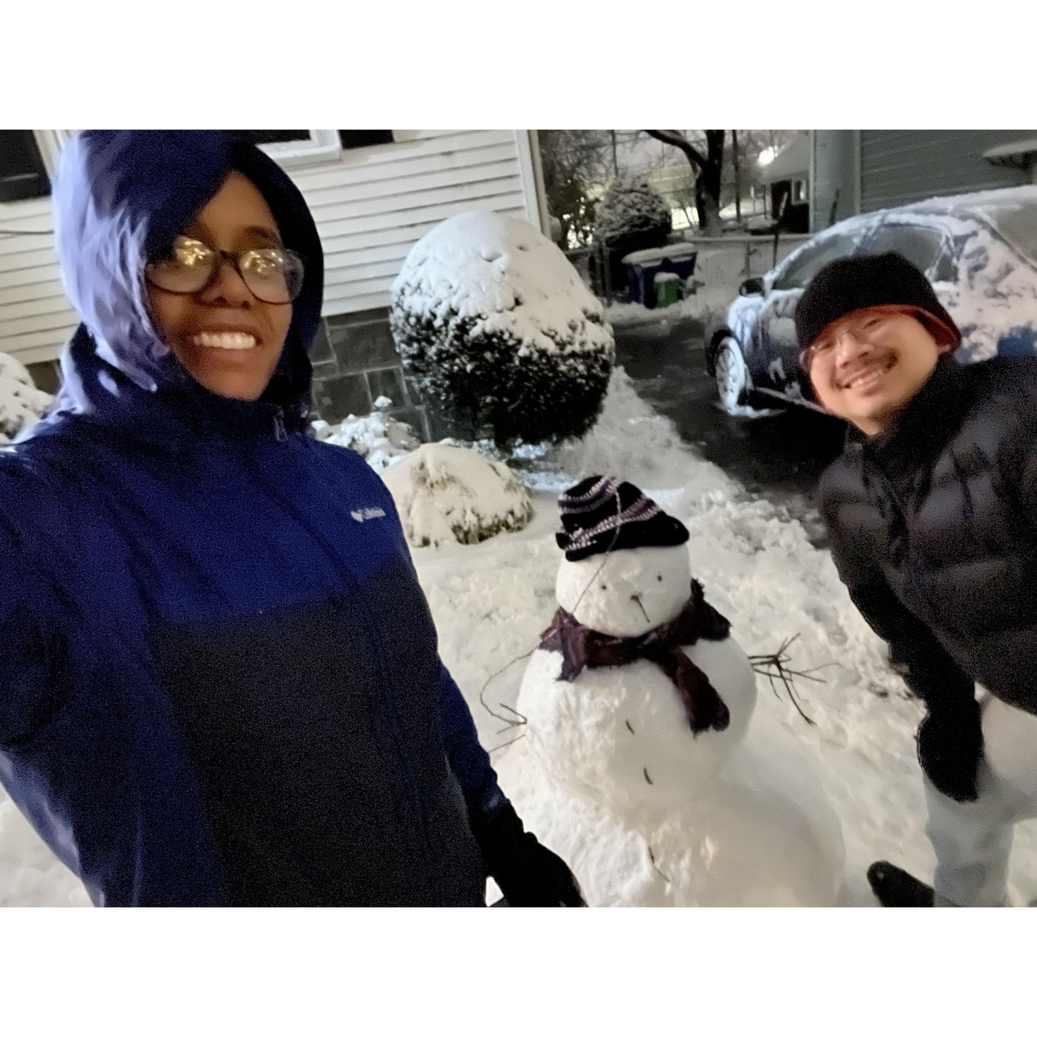 First snowman in Boston 2024