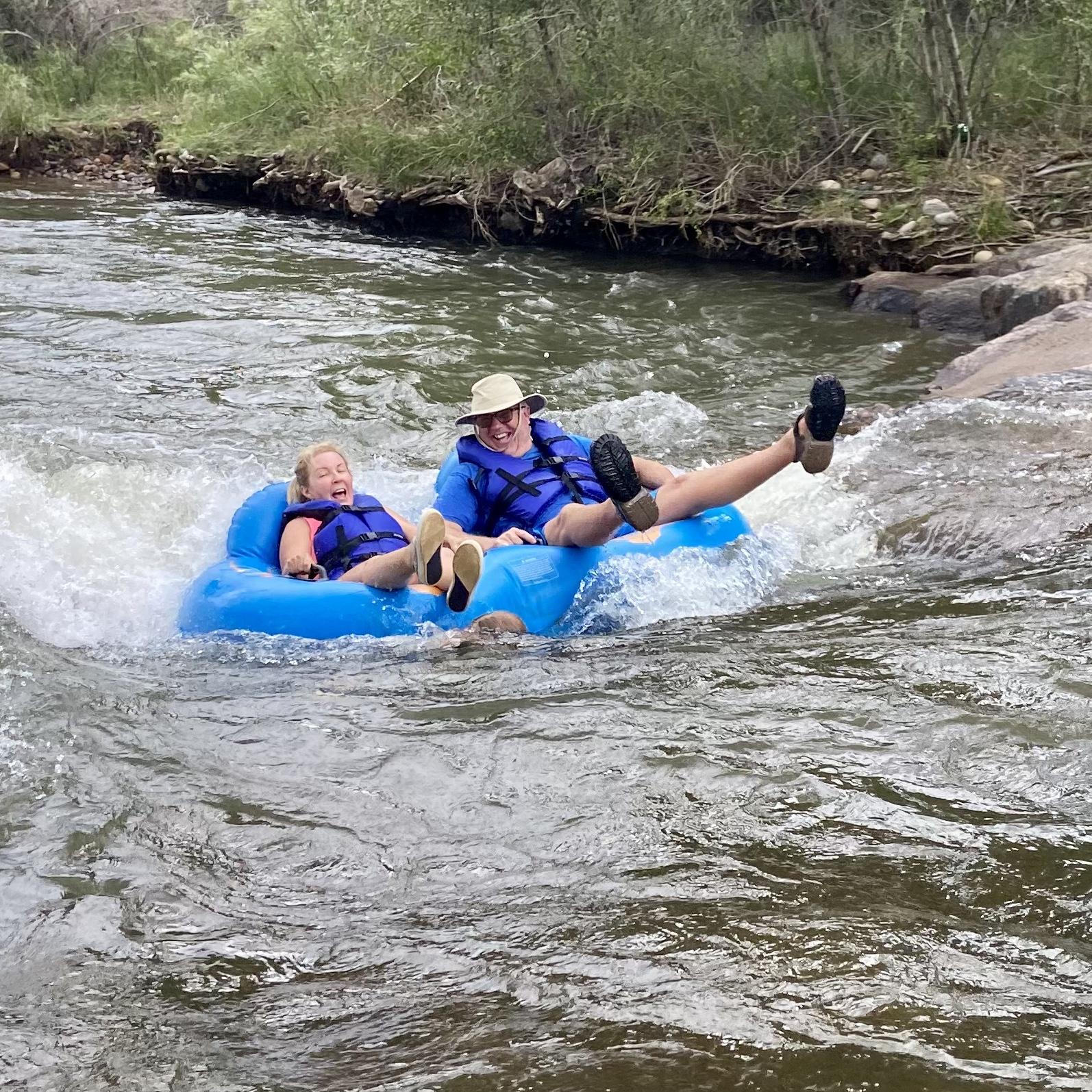 Pure joy tubing in Golden, Colorado