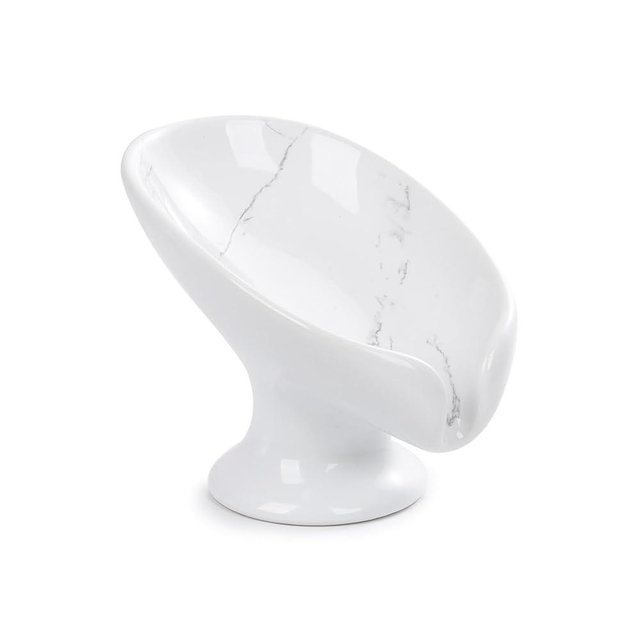 Soap Dish, Marble Soap Holder Self Draining Leaf Shape Soap Dishes, Ceramic Draining Soap Dish for Bathroom Shower, Easy to Clean Keeps Soap Dry, No Suction Cup, ANTIS'S HOME