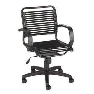 Black Flat Bungee Office Chair with Arms