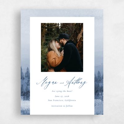 Dark Blue Wedding Save the Date - Rockford Photo