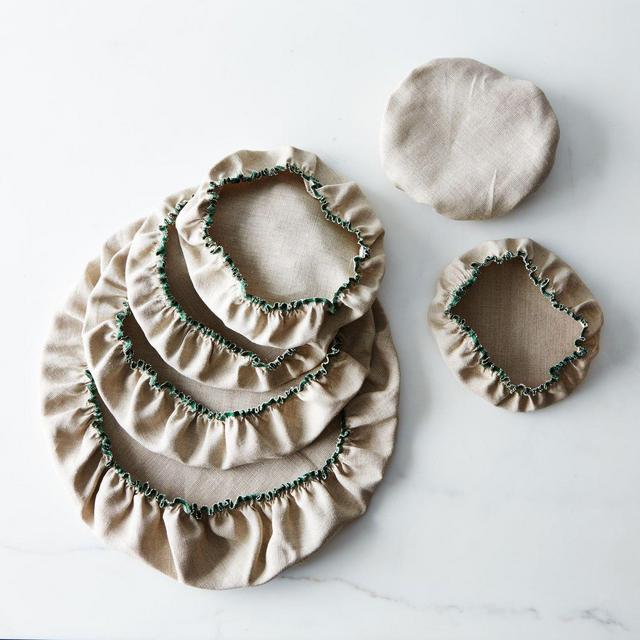 Linen & Cotton Bowl Covers (Set of 6) in "Oatmeal"