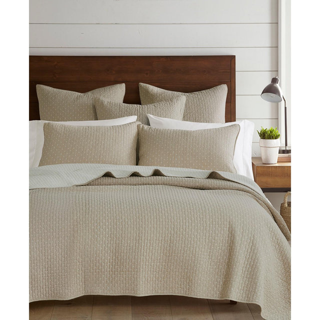 Levtex Home Cross Stitch Stitching 3-Piece Quilt Set, Full/Queen