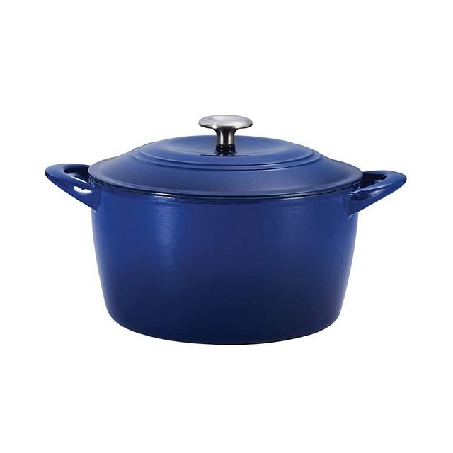 Tramontina 7 Qt Enameled Cast Iron Covered Tall Round Dutch Oven (Classic Blue) - 80131/358DS