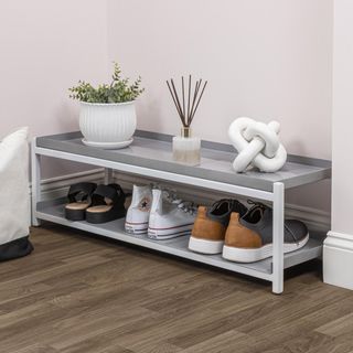 Industrial Compact 2-Tier Shoe Rack