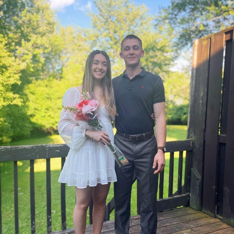 Our 1 year anniversary, Jordan surprised Kyrian with flowers and a palm tree