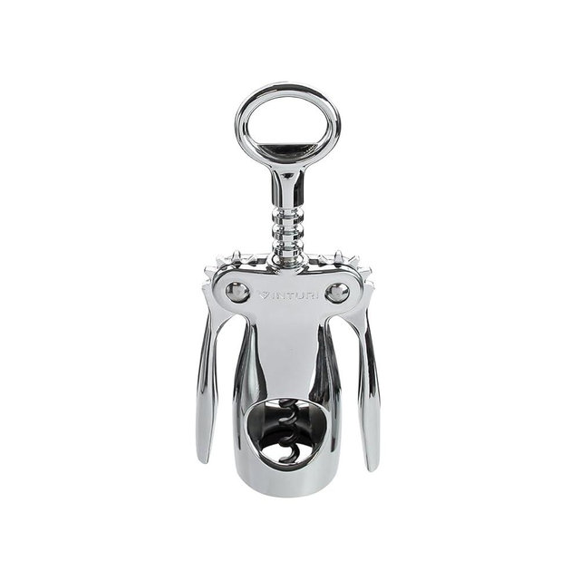 Vinturi V9032 Wing Corkscrew Wine Built-in Bottle Opener, One size, Silver