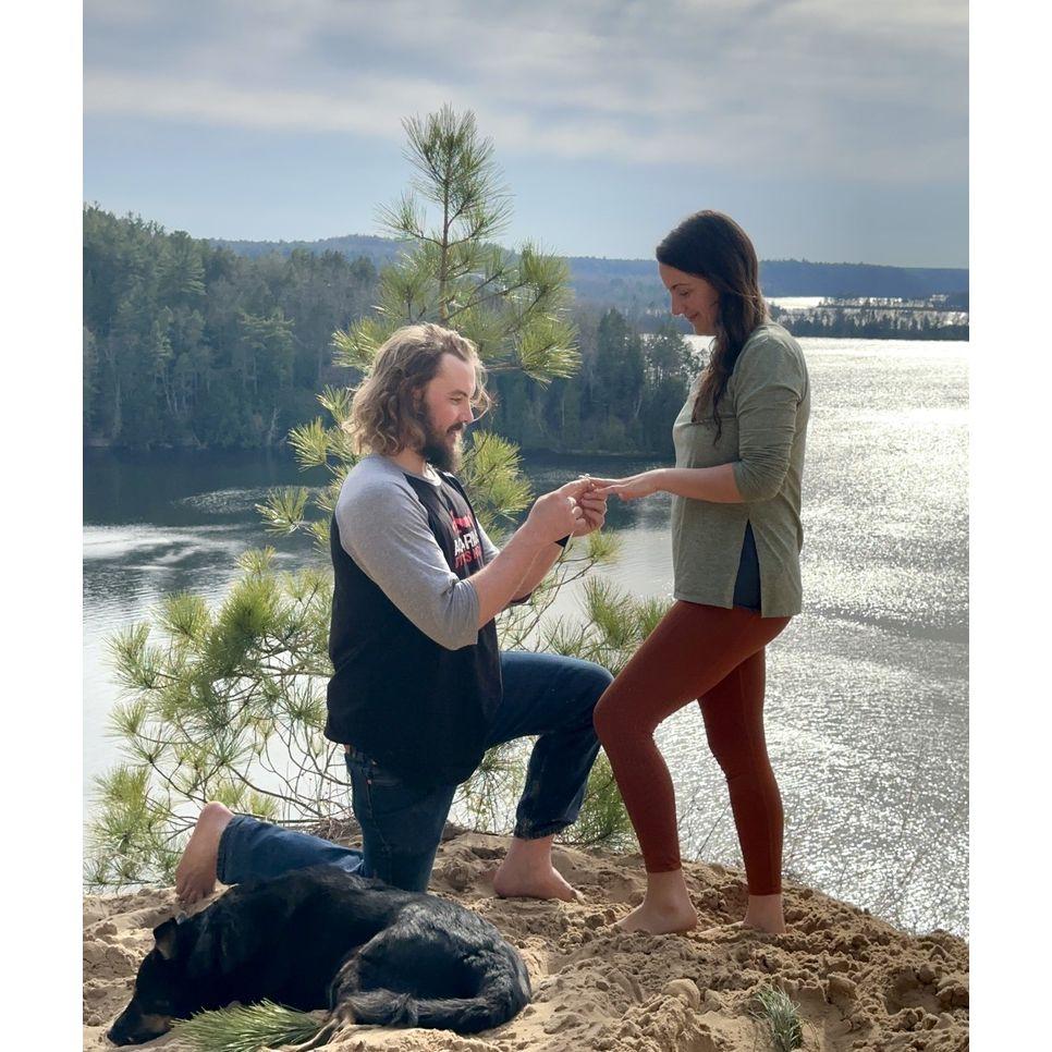 Bobby proposed in April at our special place along the Au Sauble River.