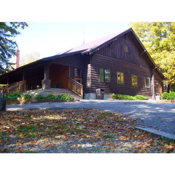 Outside the lodge, where the reception will be held.