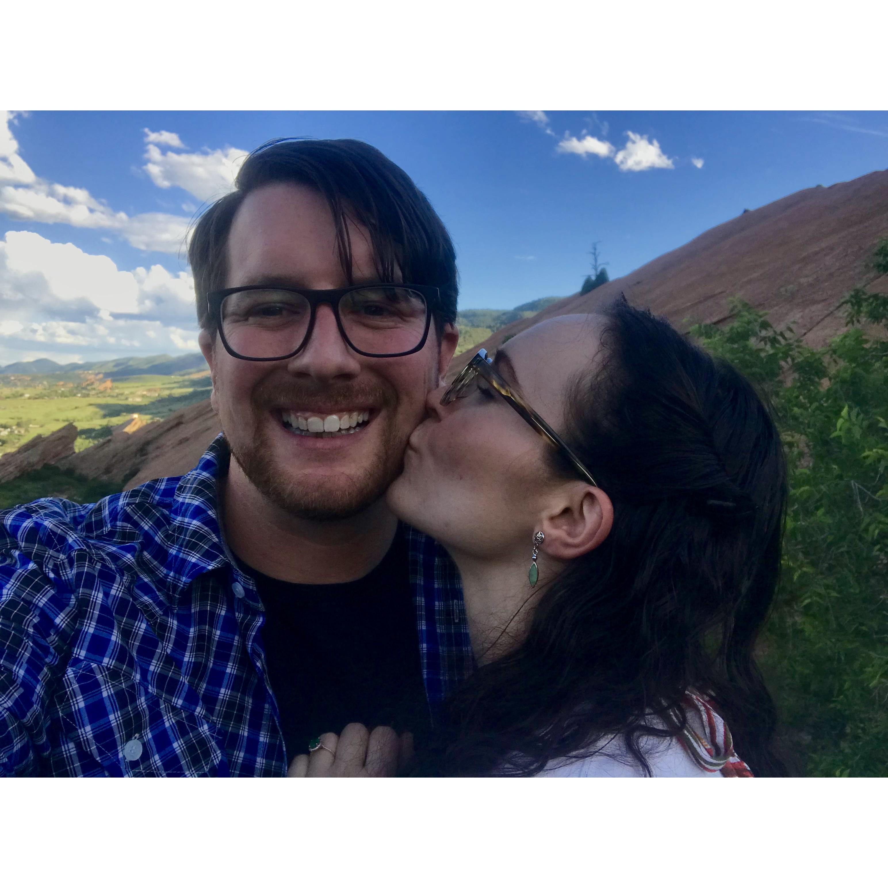 At our favorite music venue, Red Rocks, to see Stevie Wonder!!