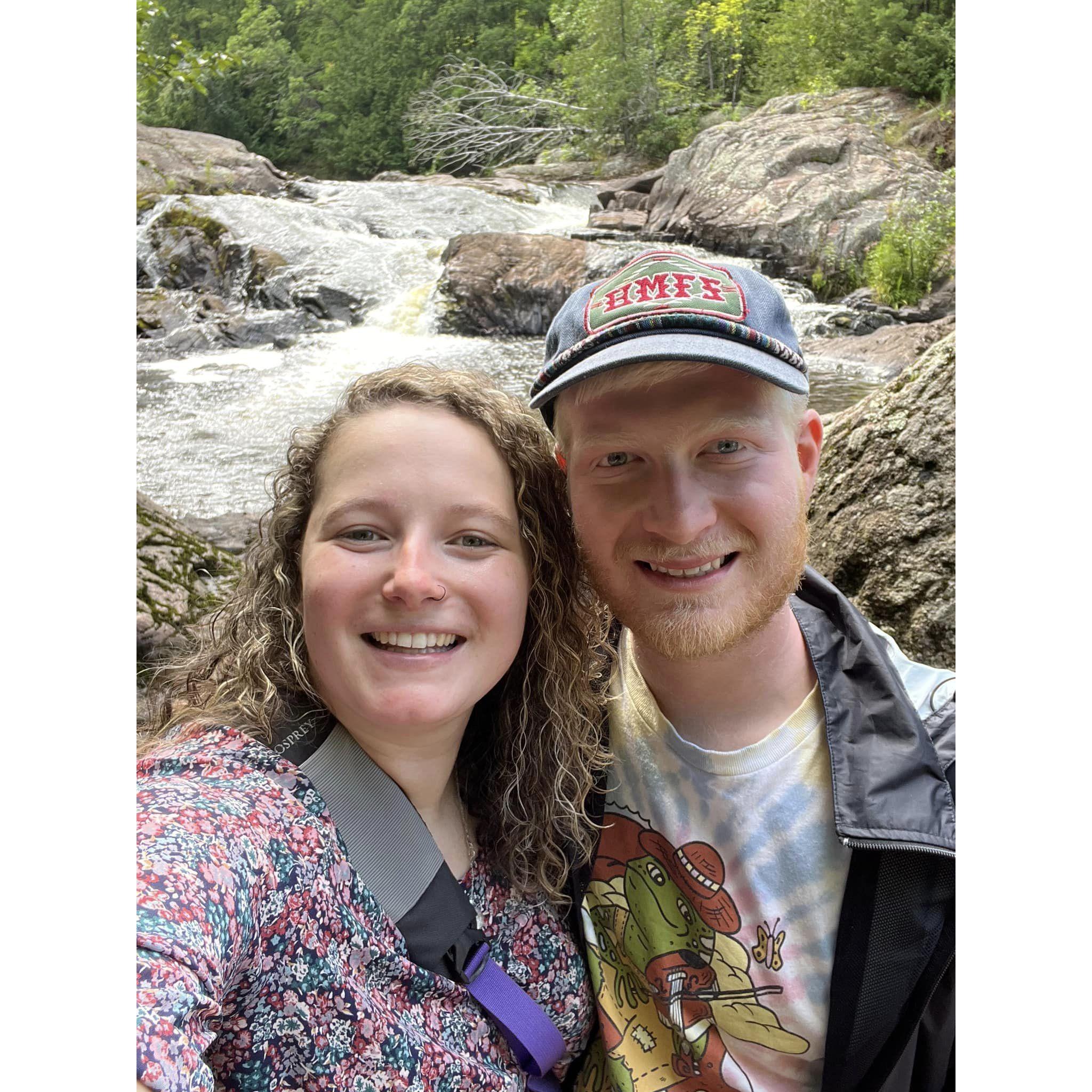 Our engagement at Copper Falls State Park!