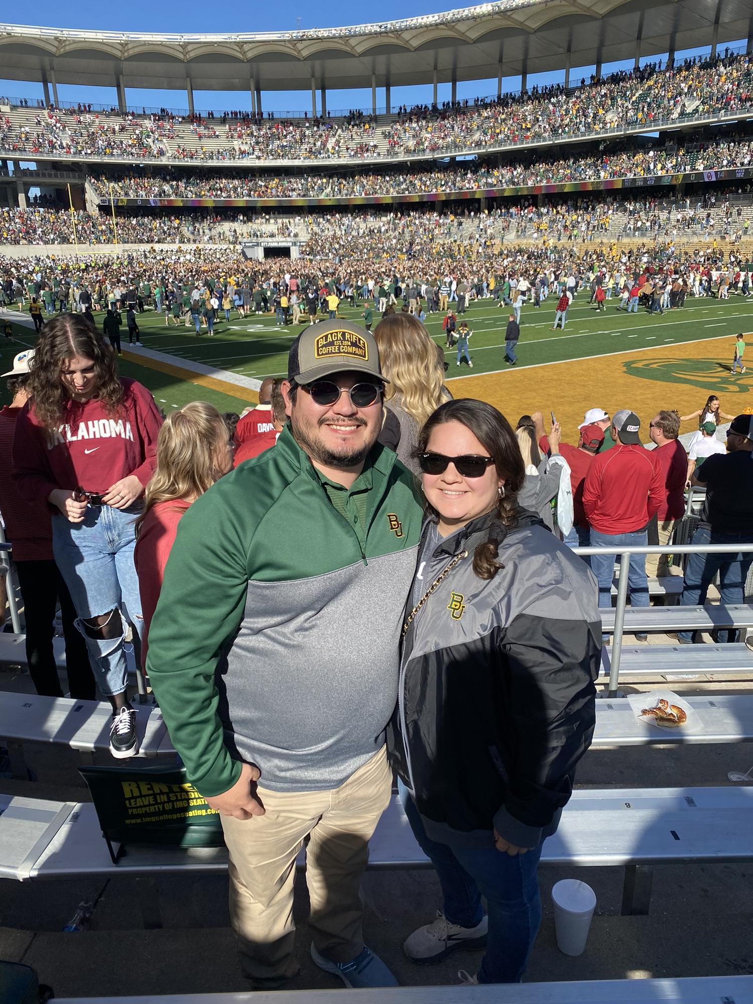 Revae treated Steven to the Baylor vs OU football game for his 31st birthday.