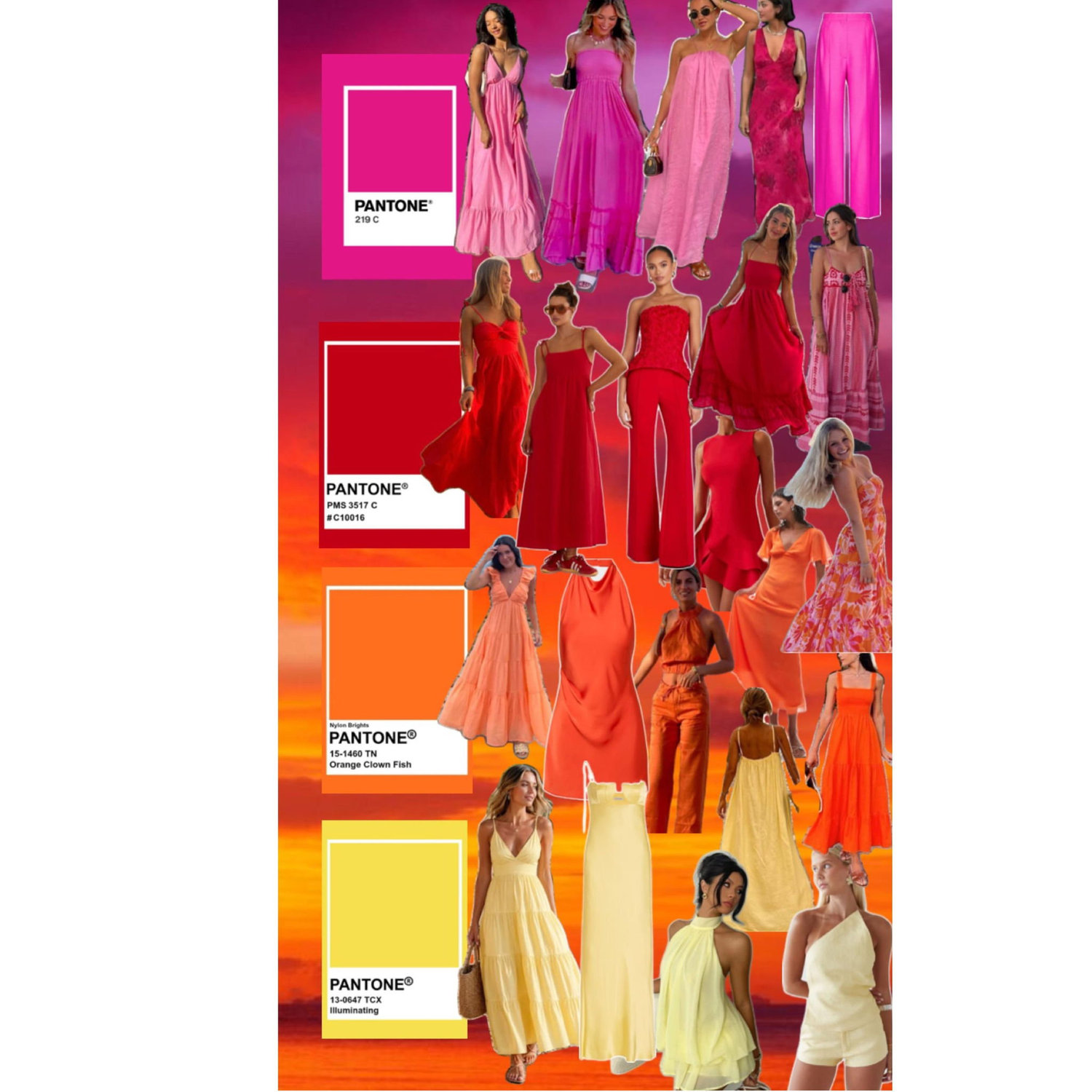 Girls, here's an inspiration for La Cena de Bienvenida. Think sunset hues, warm tones, and glowing evening vibes. Let your dress glow as the sun goes down.