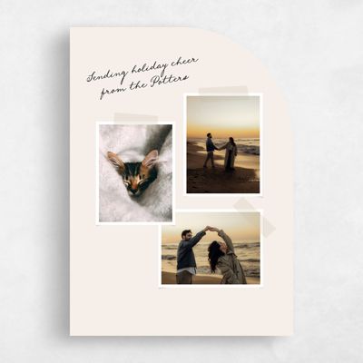 Beige Half arch Holiday Card - Lowell