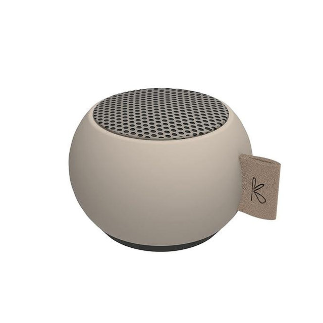 KREAFUNK aGO mini Portable Bluetooth Speaker, Water Resistant (IPX5), Up to 12 Hours of Wireless Play, Stereo Sound, Wireless Speaker for Indoor and Outdoor (Beige)