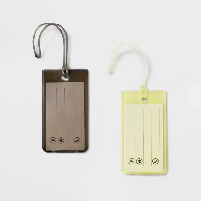 Jelly Luggage Tag - Open Story™ Lime Green/Gray