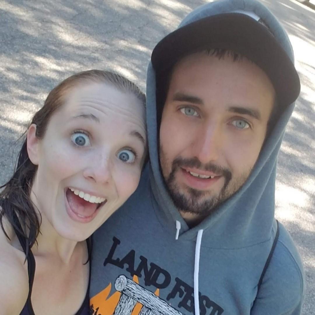 Our first pic together! Right after the Kismet Cliff trail race in the White Mountains