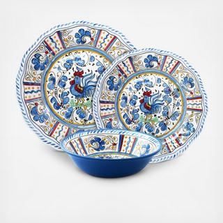 12-Piece Rooster BPA Free Melamine Dinnerware Set, Service for 4